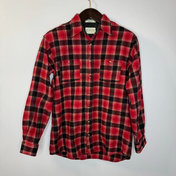 Pendleton Outdoor Shirt Wool Red Plaid Men's L Casual Workwear - Picture 1 of 7
